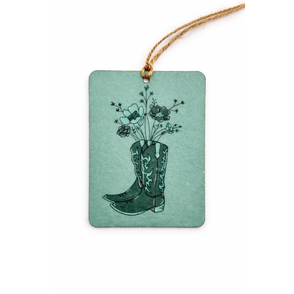 Felt Car Freshie Sweet Grace Scent Western Cowboy Boots Floral Air Freshener Kit